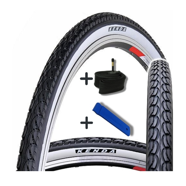 Opona rowerowa biały bok 28 (37-622) dętka łyżka ZESTAW opony 28"