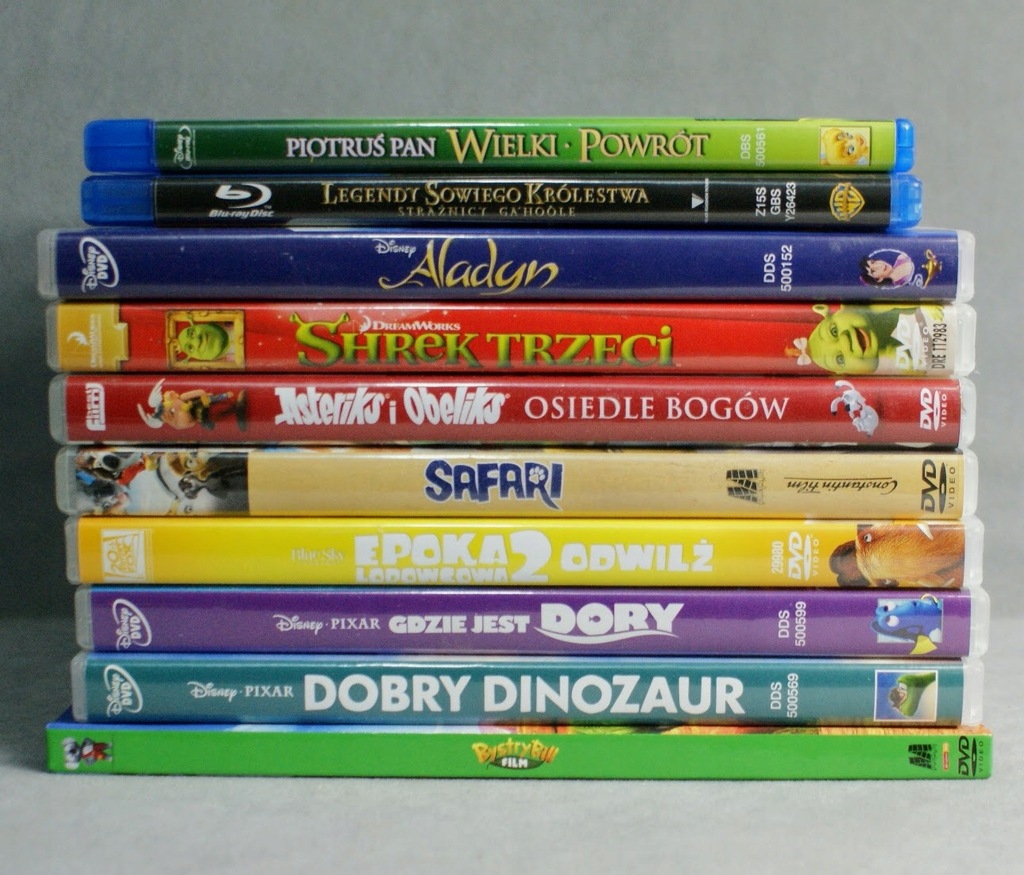 F1-- Zestaw 10 DVD Blu-Ray Disney Shrek Aladyn