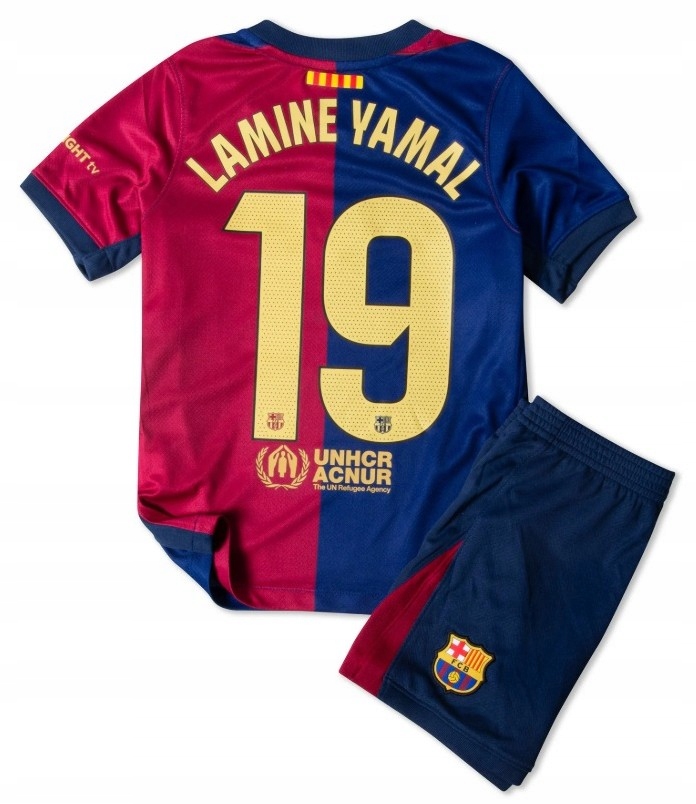 Komplet Strój Nike Fc Barcelona dziecięcy nadruk Lamine Yamal 19