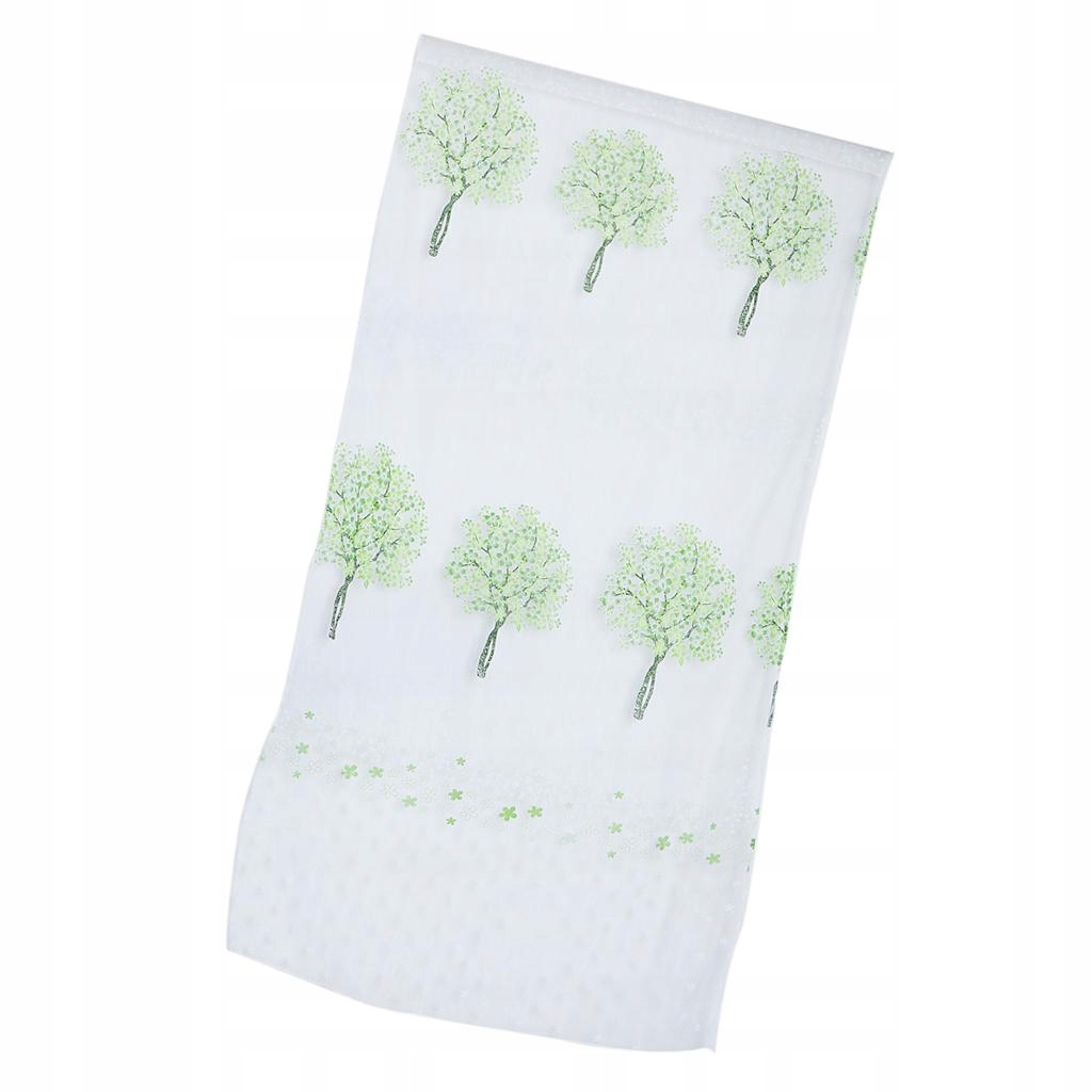 Przezroczysta zasłona woalowa w kształcie drzew Valances zielone zasłony ok