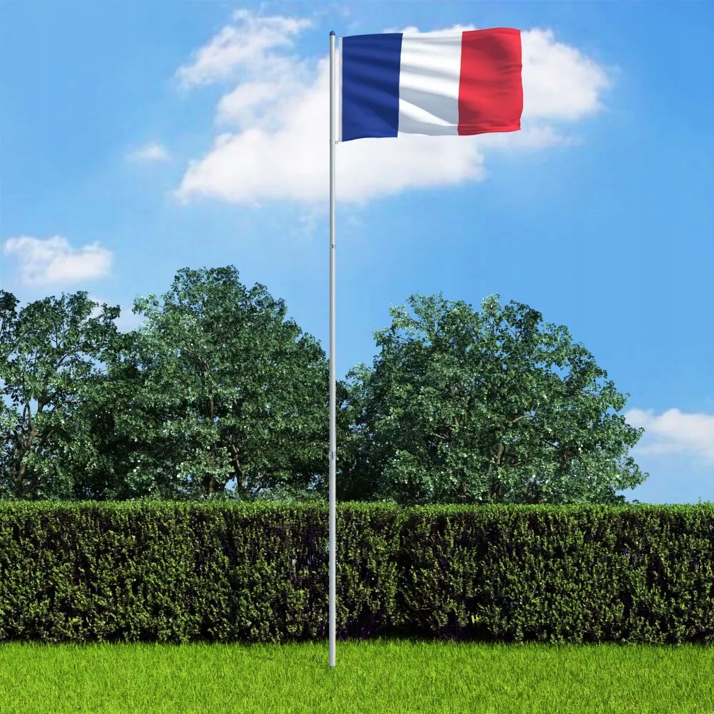 Flaga Francji z aluminiowym masztem, 6 m