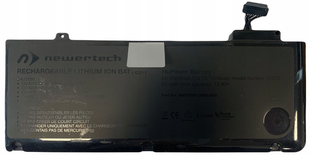 Bateria Newertech do MacBook Pro 13 A1322 A1278 65WH 2012 172 Cykli 1093