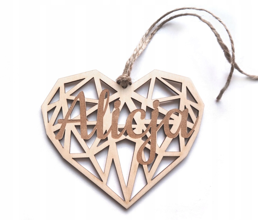 Zawieszka serce z imieniem Amelia Ala Alicja 30cm
