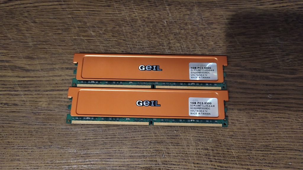 2 x Pamięć RAM GEIL 1GB PC2-5300 DDR2-667