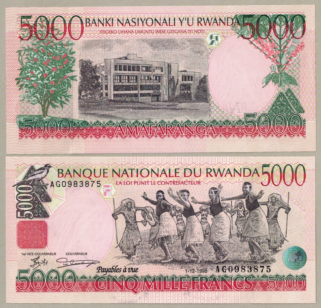 Rwanda 5000 Frank 1998 P-28a UNC