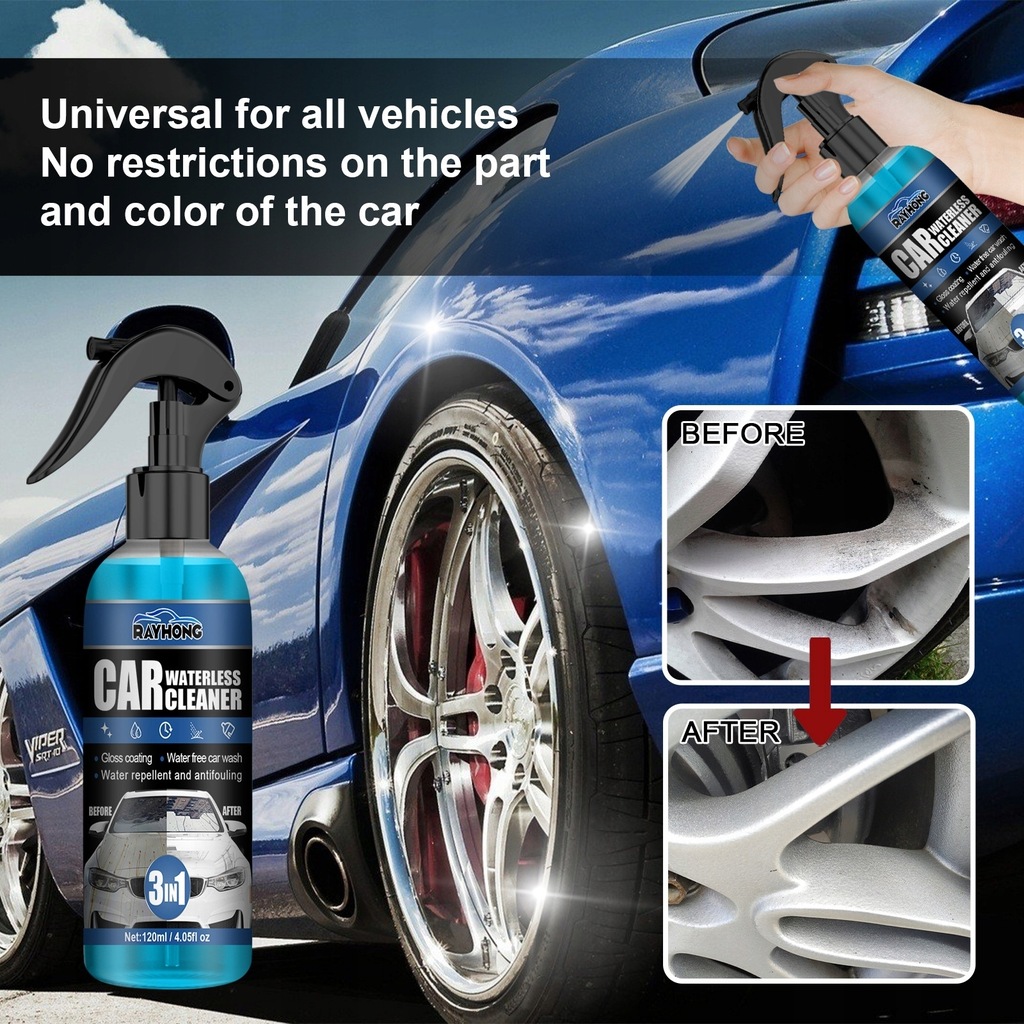 120ml 3 in 1 High Car Waterless Wash Spray