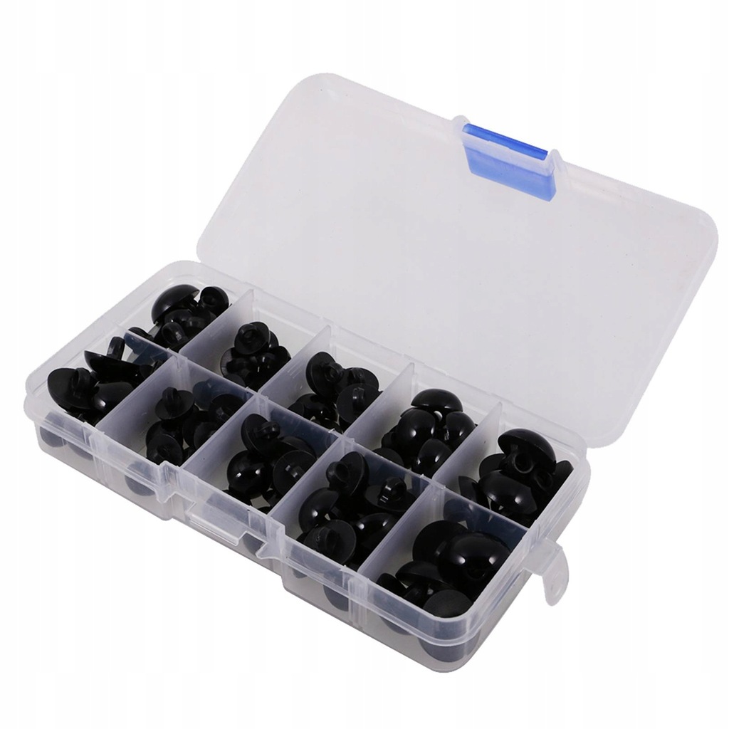 100pcs Solid Black Round Domed Sewing