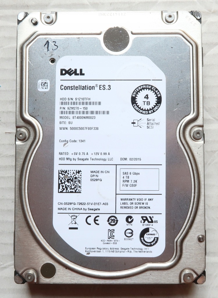 Dysk 3,5' 4TB SAS DELL Constellation ES.3 ST4000NM0023 #13