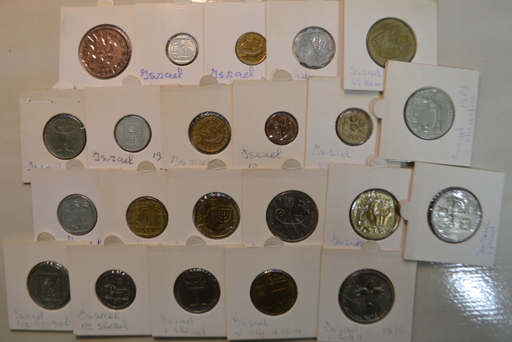 Izrael - miks - ciekawy zestaw 22 monet