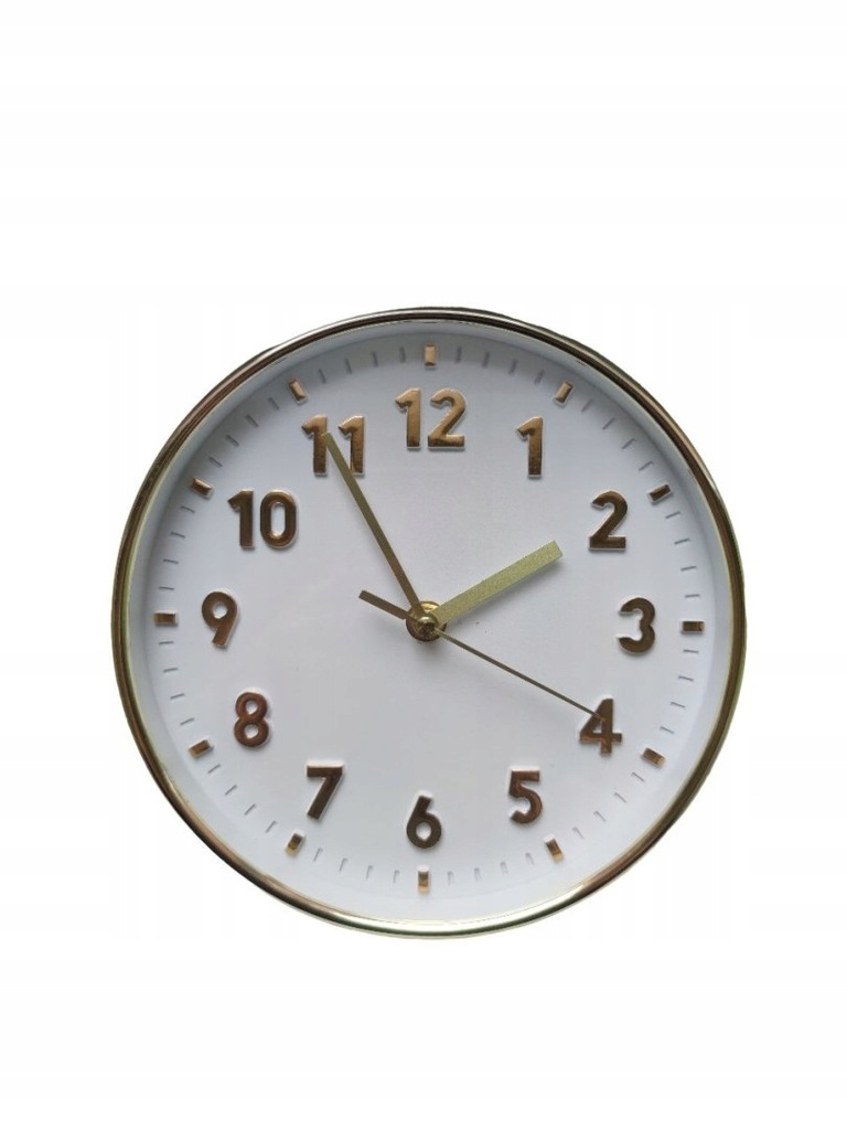 OKRĄGŁY ZEGAR ŚCIENNY DO POKOJU SALONU SREBRNE CYFRY 20cm