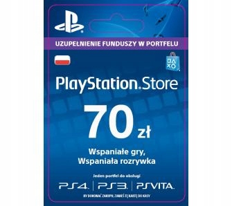 Playstation Network PSN 70 ZŁ PLN PS3 PS4 PSN