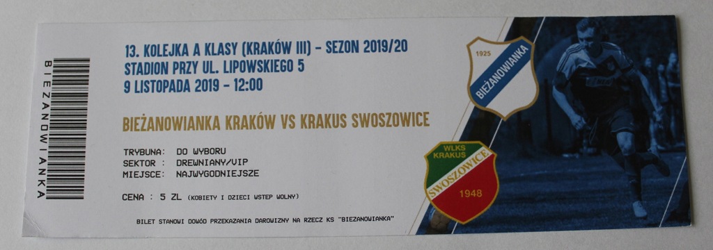 Bilet piłka nożna Bieżanowianka Kraków 2