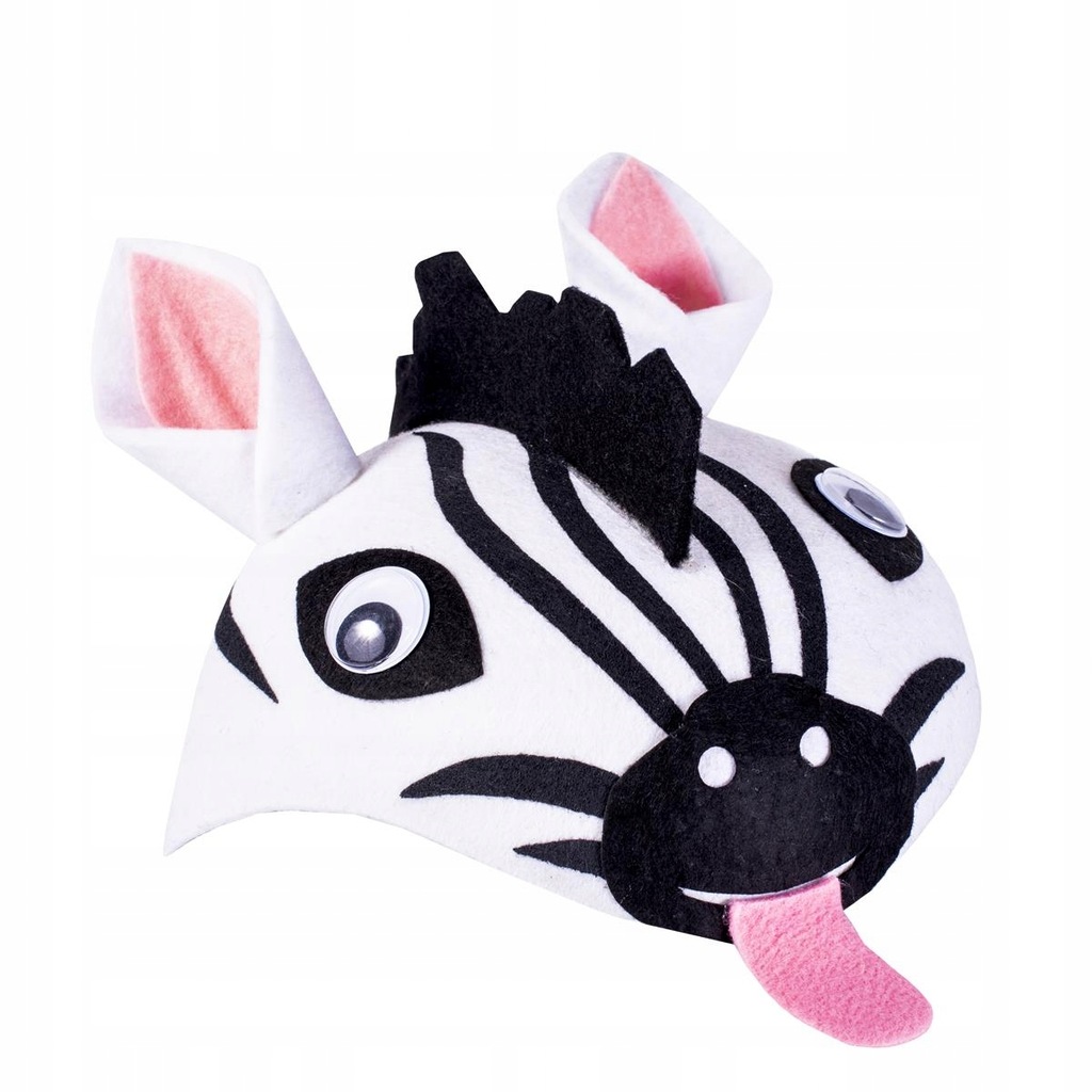 CZAPKA ZEBRA MADAGASKAR ZOO PASKI BIAŁE CZARNE