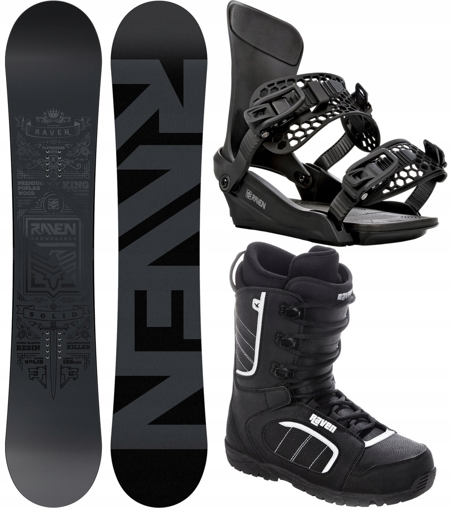 Snowboard RAVEN Solid Steel 149cm + wiązania King + buty Target