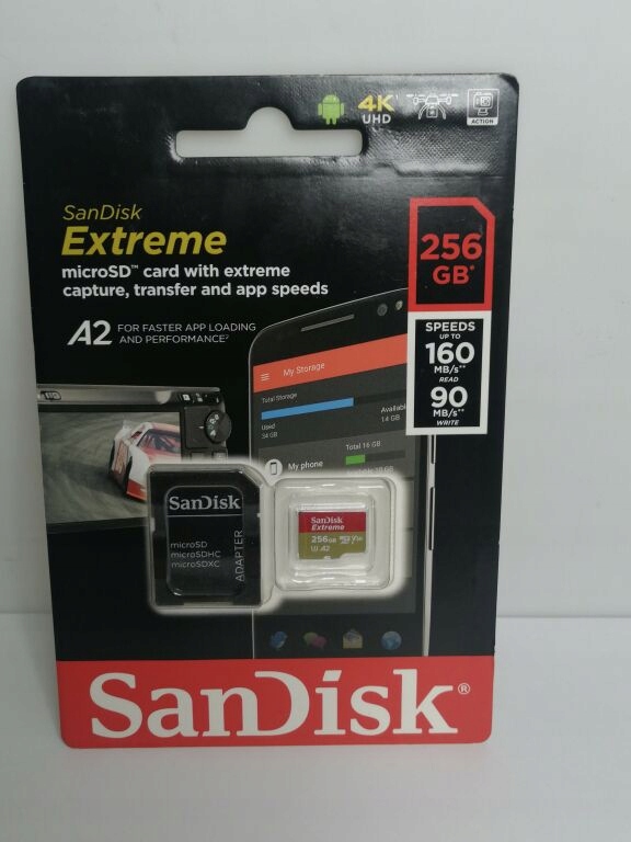 KARTA PAMIĘCI SANDISK EXTREME 256GB 160GB/S