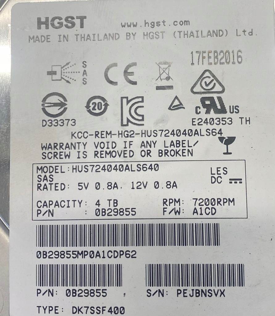 Dysk HGST HUS724040ALS640 4TB 3,5" SAS - 13817986256 - oficjalne ...