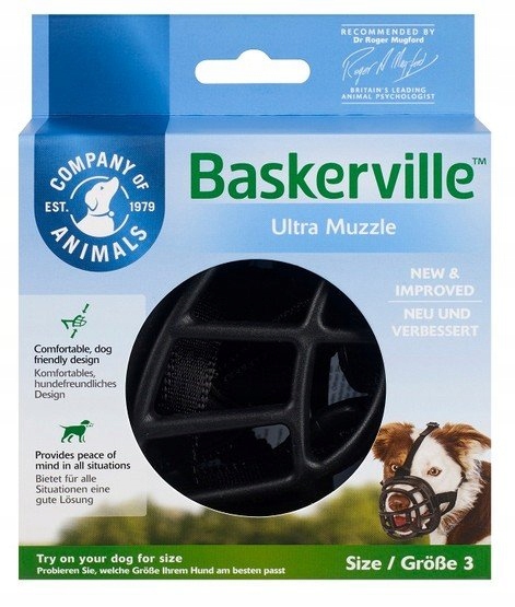 Kaganiec dla psa Baskerville rozmiar 3 – czarny