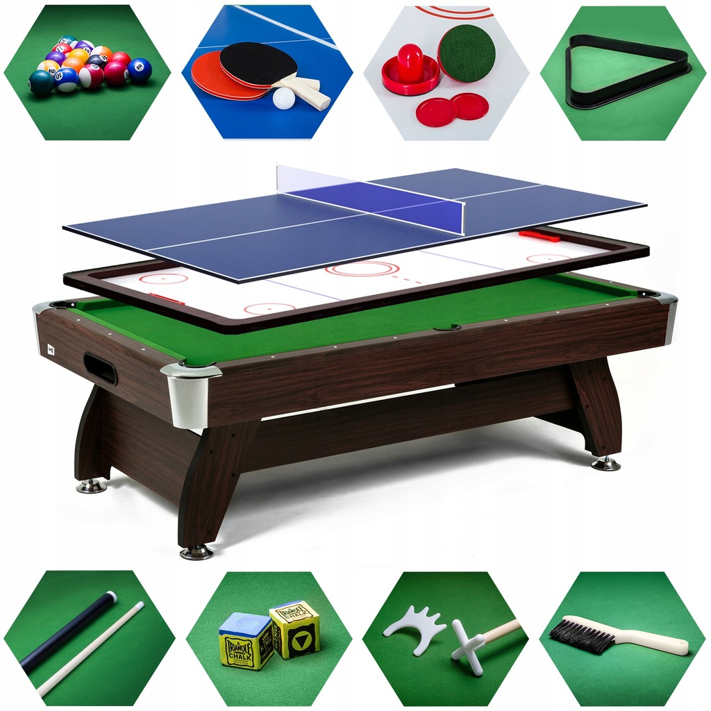 Stół bilardowy 7 ft z nakładką cymbergaj ping-pong