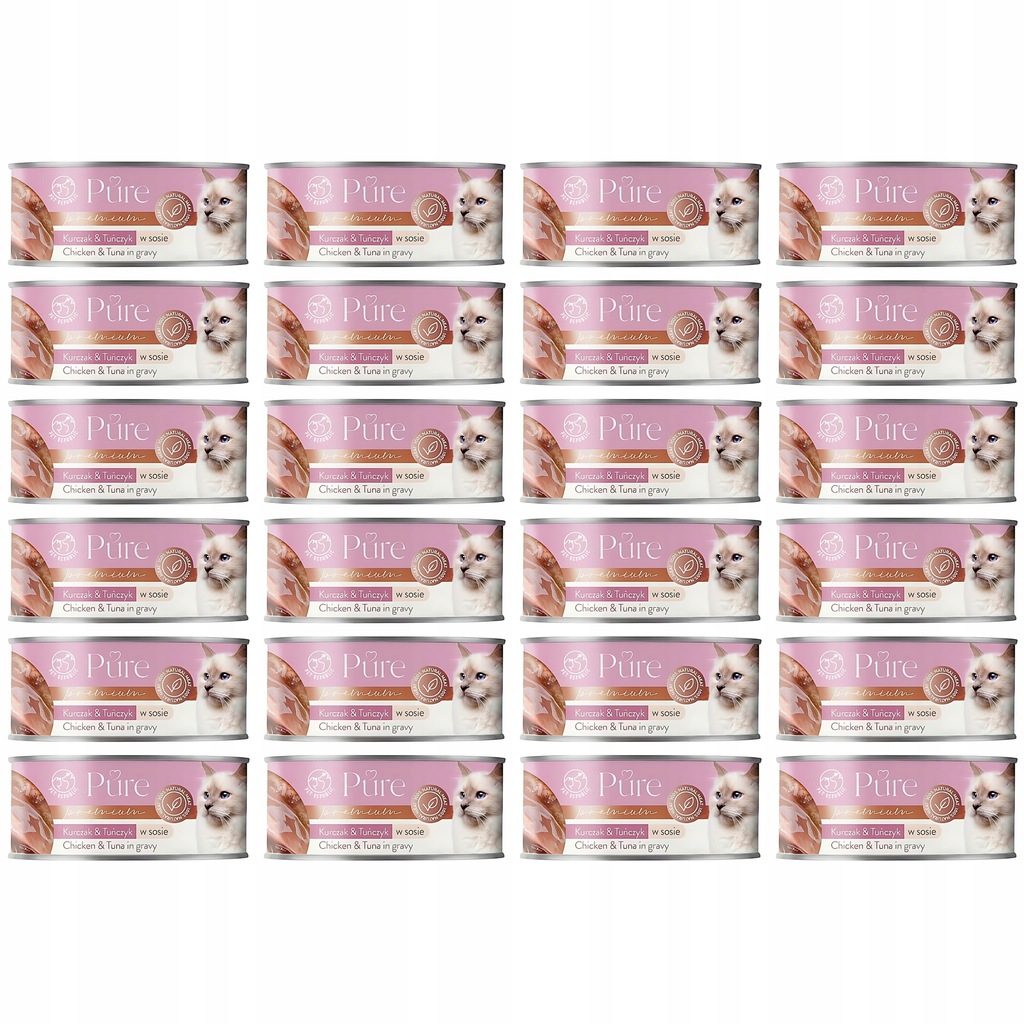 Karma mokra dla kota TUŃCZYK I KURCZAK w sosie - 24x80g PETREPUBLIC PURE