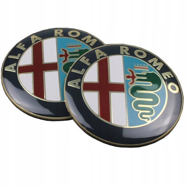 Alfa Romeo Emblem Set 74mm - 2 Stück Front & Heck Abzeichen Grün