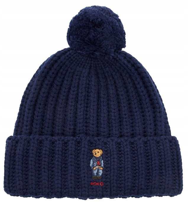 Granatowa zimowa czapka beanie POLO RALPH LAUREN