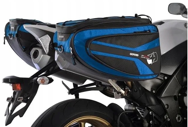 Torby boczne OXFORD do motocykla P50R (czarny/niebieski, pojemność 50 l, pa