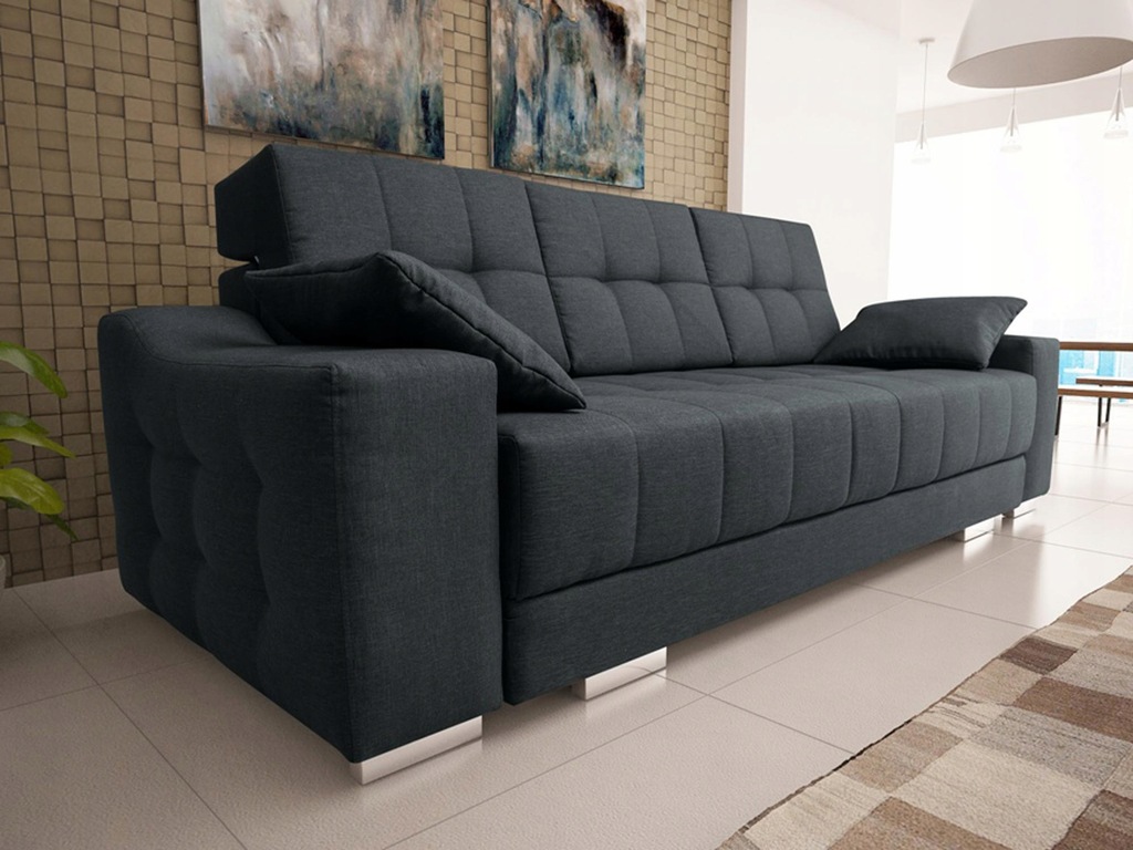 Pikowana Sofa Rozkładana Nowoczesna 255cm GR3