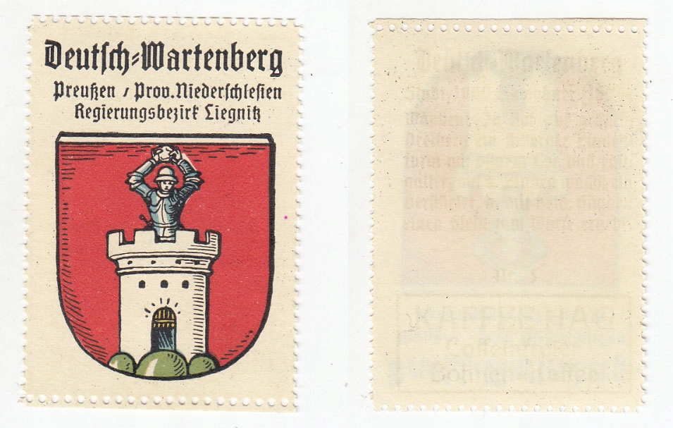 Deutsch Wartenberg, Otyń, znaczek z albumu Kaffee Hag, -195