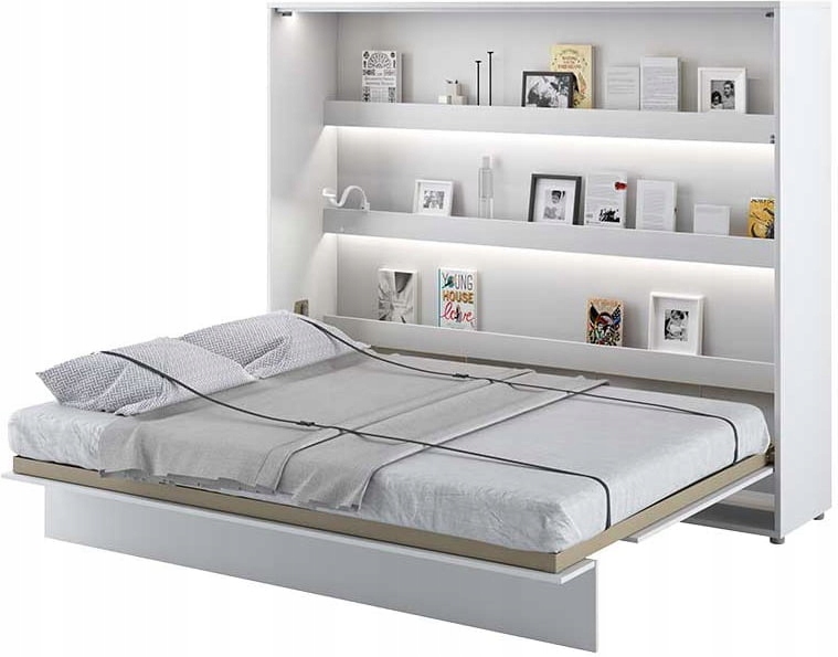 Półkotapczan Biały Poziomy 160x200 Bed Concept