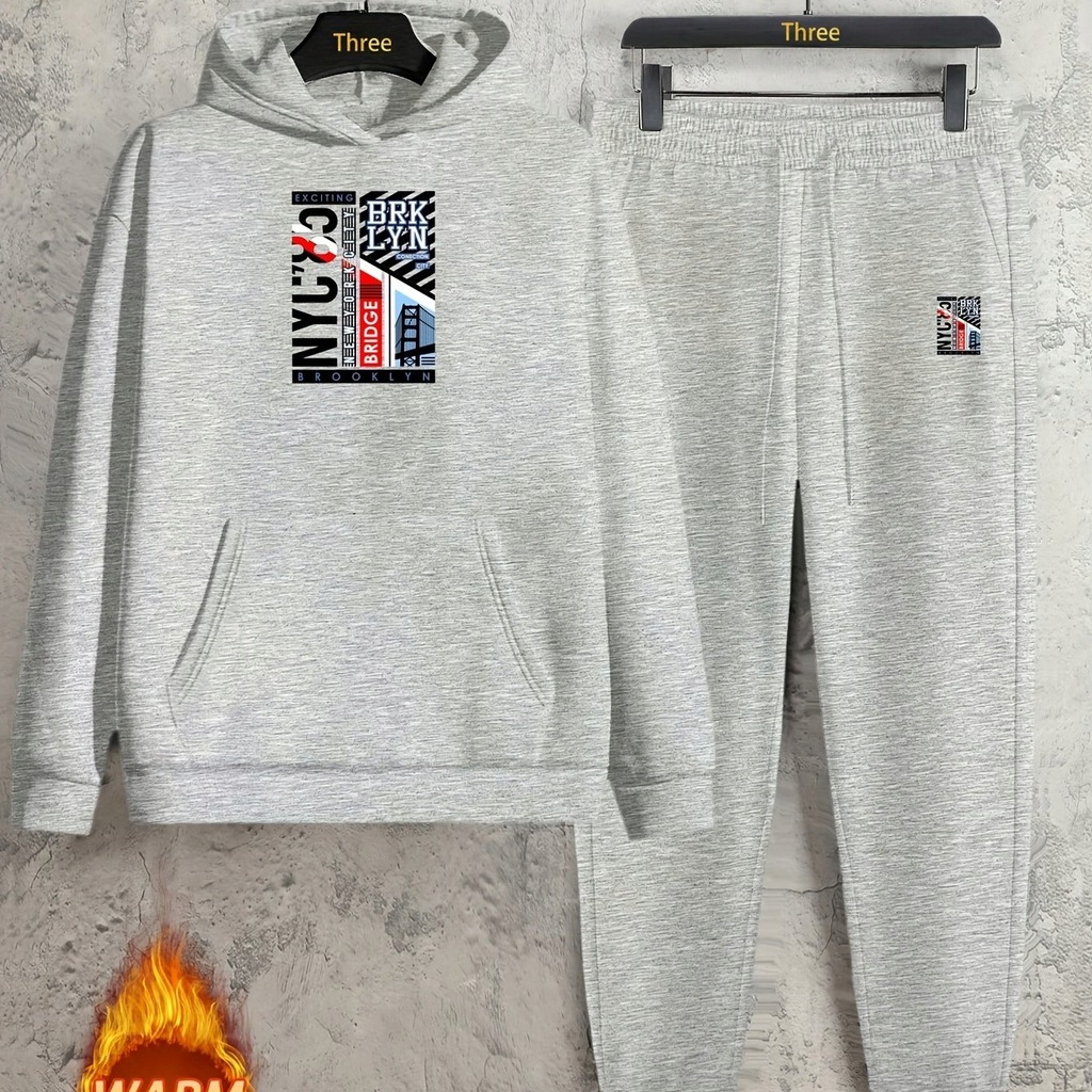 Jesienny i zimowy męski casual bluza i spodnie dwuczęściowy zestaw