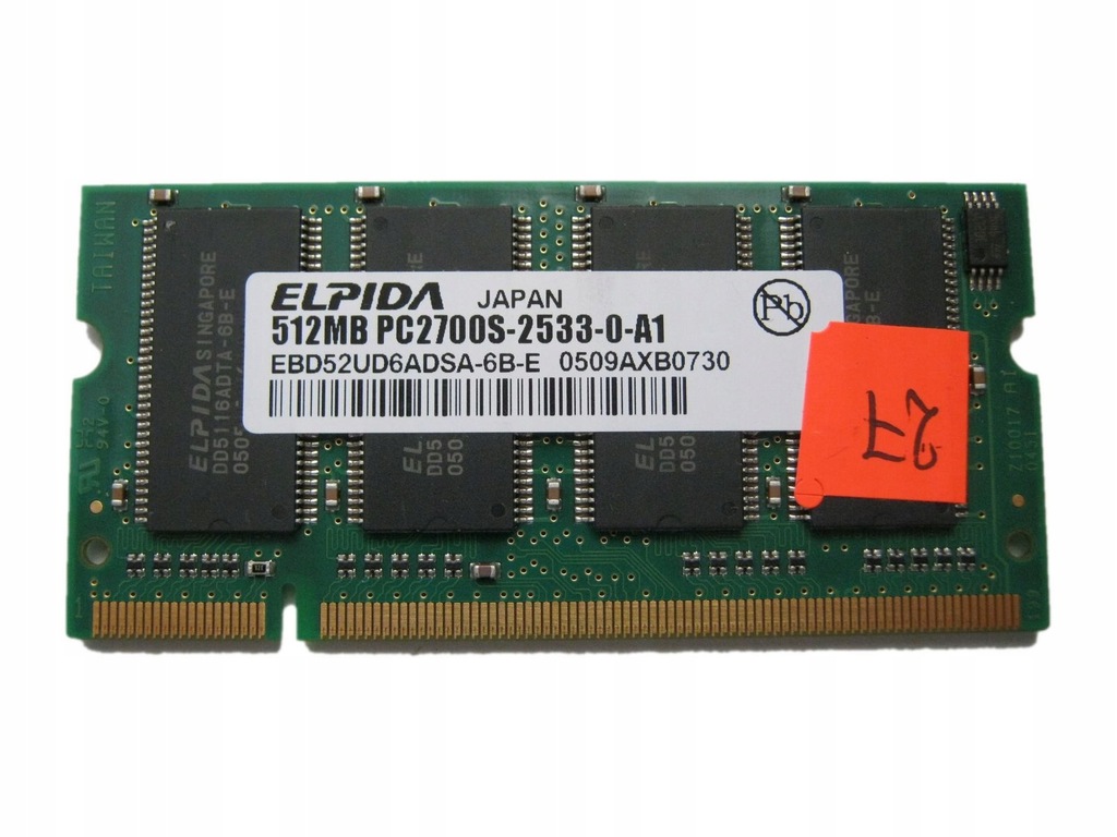 pamięć hp nc6000 elpida 512 ebd52ud6adsa-6b