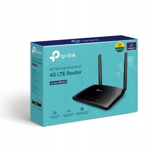 Router TP-LINK Archer MR200 AC750 802.11ac/300Mbps LAN/WAN, czarny