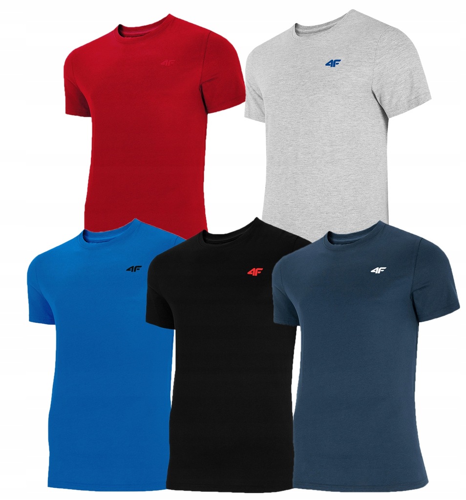 4F KOSZULKI MĘSKIE 5SZT T-SHIRT KOSZULKA L