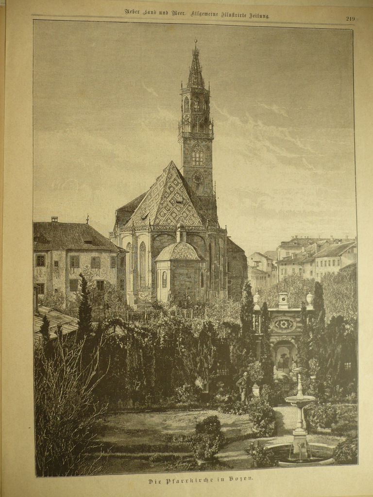 kościół w Bolzano Italia, oryg 1876