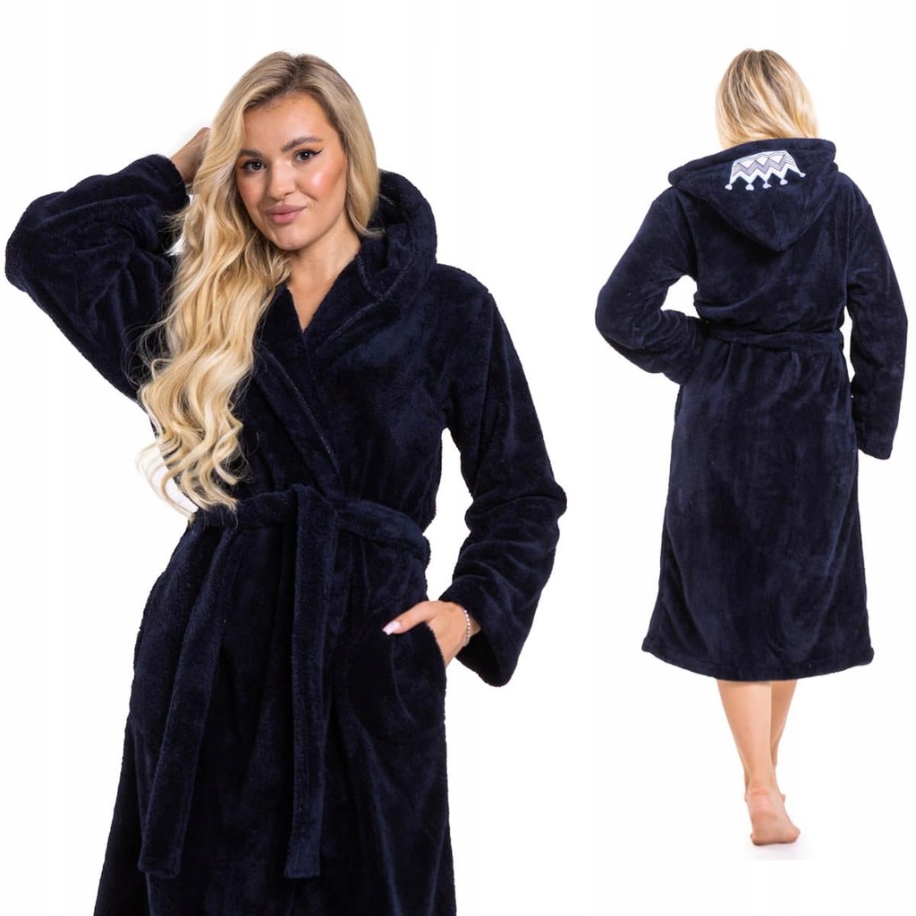 Puchaty ciepły szlafrok z kapturem XXL 2025 PRINCE 12761510399