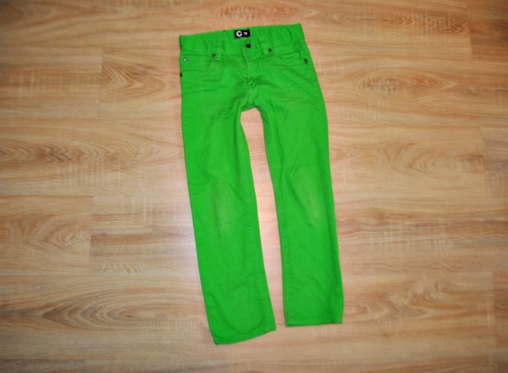 CUBUS świetne spodnie jeansy ZIELONE 128