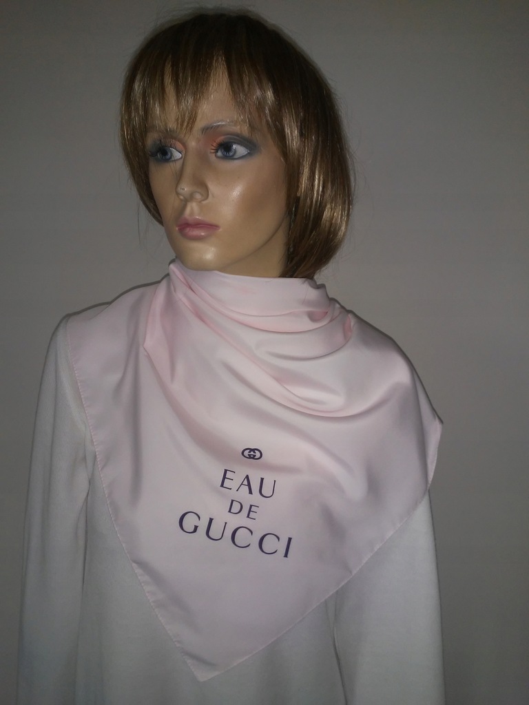 Piękna chusta apaszka Eau de Gucci 87 x 87 cm