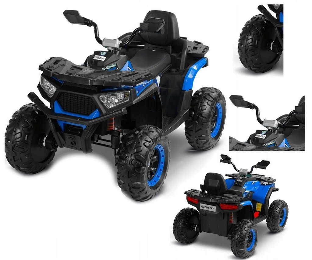 POJAZD QUAD NA AKUMULATOR DLA DZIECI GIGANT NAPĘD 4X4 + PILOT NIEBIESKI