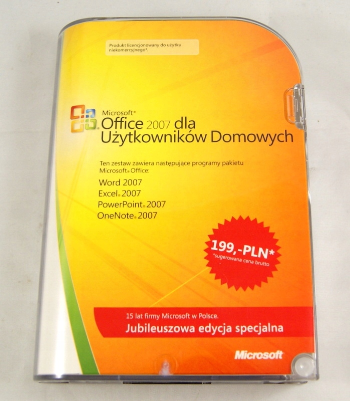 MICROSOFT OFFICE 2007 DLA UŻYTKOWNIKÓW DOMOWYCH P