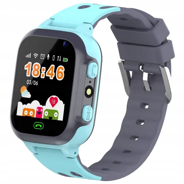 SMARTWATCH DLA DZIECI ZEGAREK SIM LBS LED POLSKI ZEGAREK DZIECKA NIEBIESKI