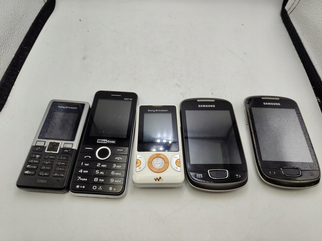 SAMSUNG GALAXY GT-S5570 zestaw uszkodzonych telefonów 5szt sony ericsson