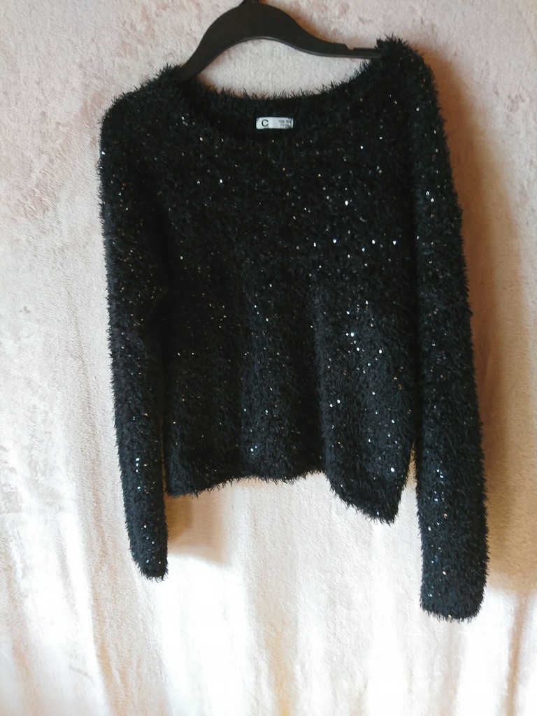 Cubus czarny sweterek z cekinami r. 158