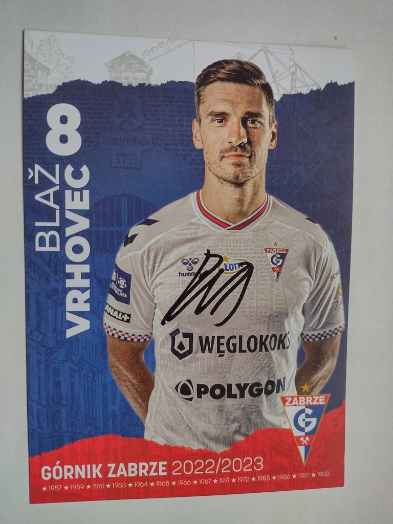 Karta Klubowa 10x15 Górnik Zabrze Vrhovec 22/23