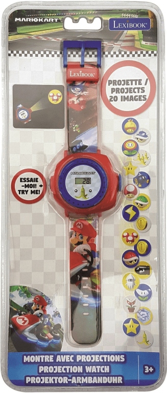 Zegarek projektor Mario Kart z 20 obrazami do
