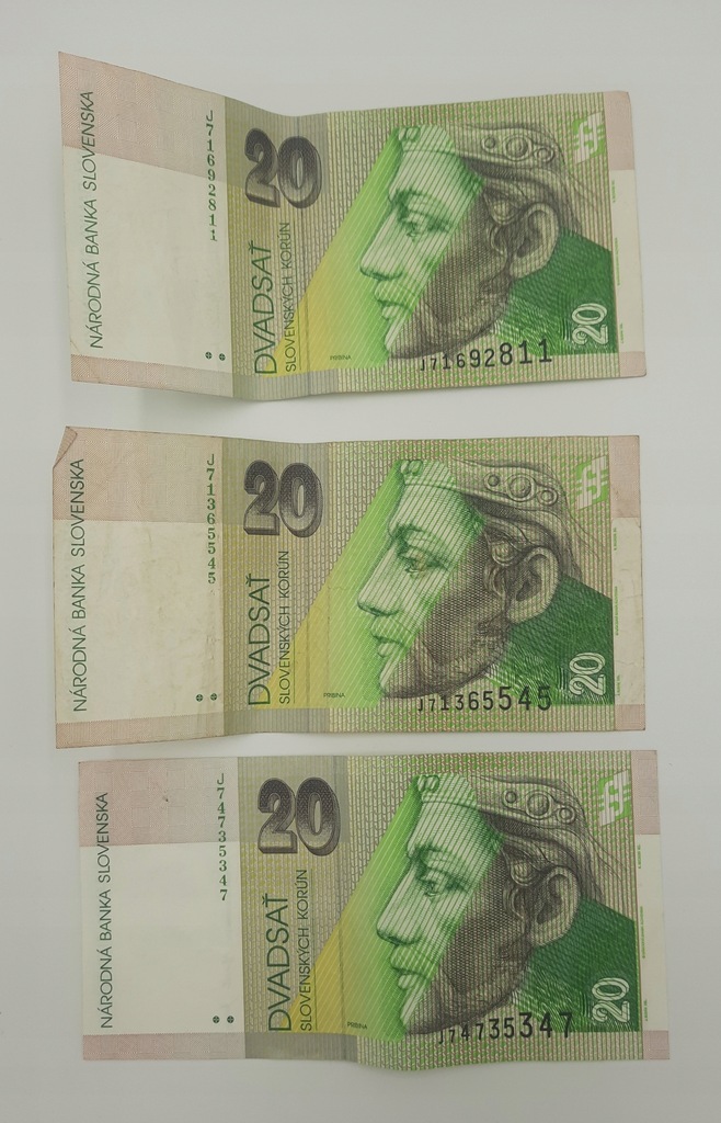 Banknoty 20 Koron Słowacja 2001