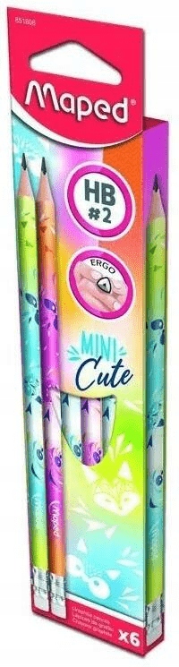 Ołówek z gumką Mini Cute HB (6szt) Maped