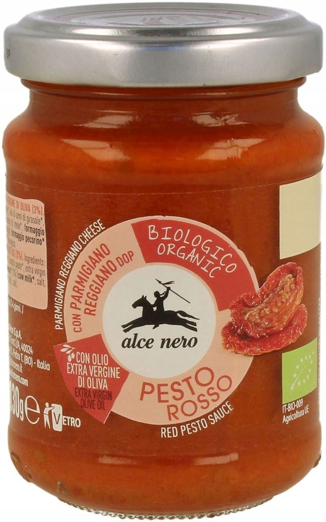 PESTO CZERWONE Z POMIDORÓW BIO 130 G ALCE NERO