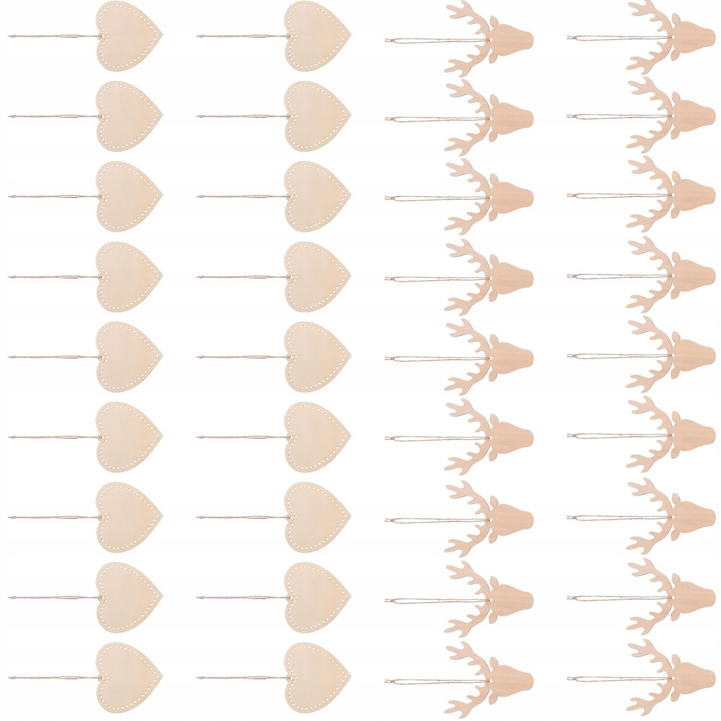 1 zestaw ozdoby świąteczne drewniane wycinanka