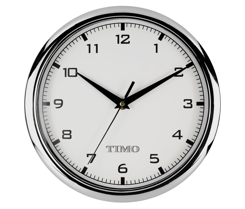 ZEGAR ŚCIENNY NA ŚCIANĘ OKRĄGŁY CZYTELNY 25 cm SREBRNY (T30)