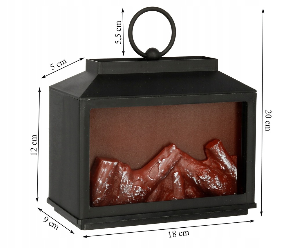 KOMINEK LAMPION LED IMITACJA OGNIA NA BATERIE 20cm - 8337108959